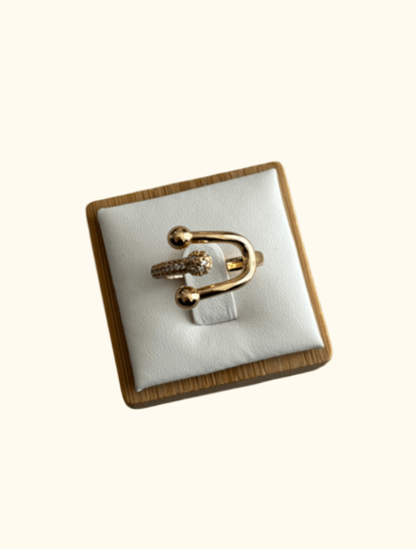 CHLOÉ - Bague ajustable en acier inoxydable et zircons