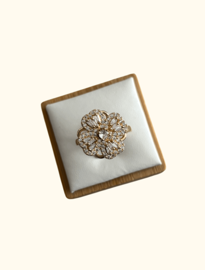 FLEUR ANTI STRESS - Bague ajustable en acier inoxydable