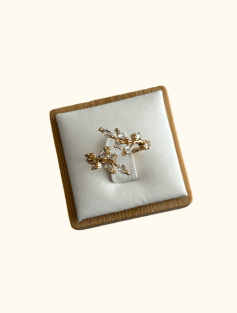 SIENNA - Bague ajustable en acier inoxydable et zircons