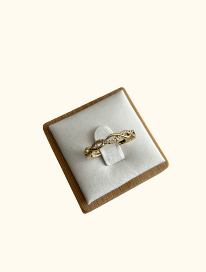 VANIA - Bague ajustable en acier inoxydable et zircons