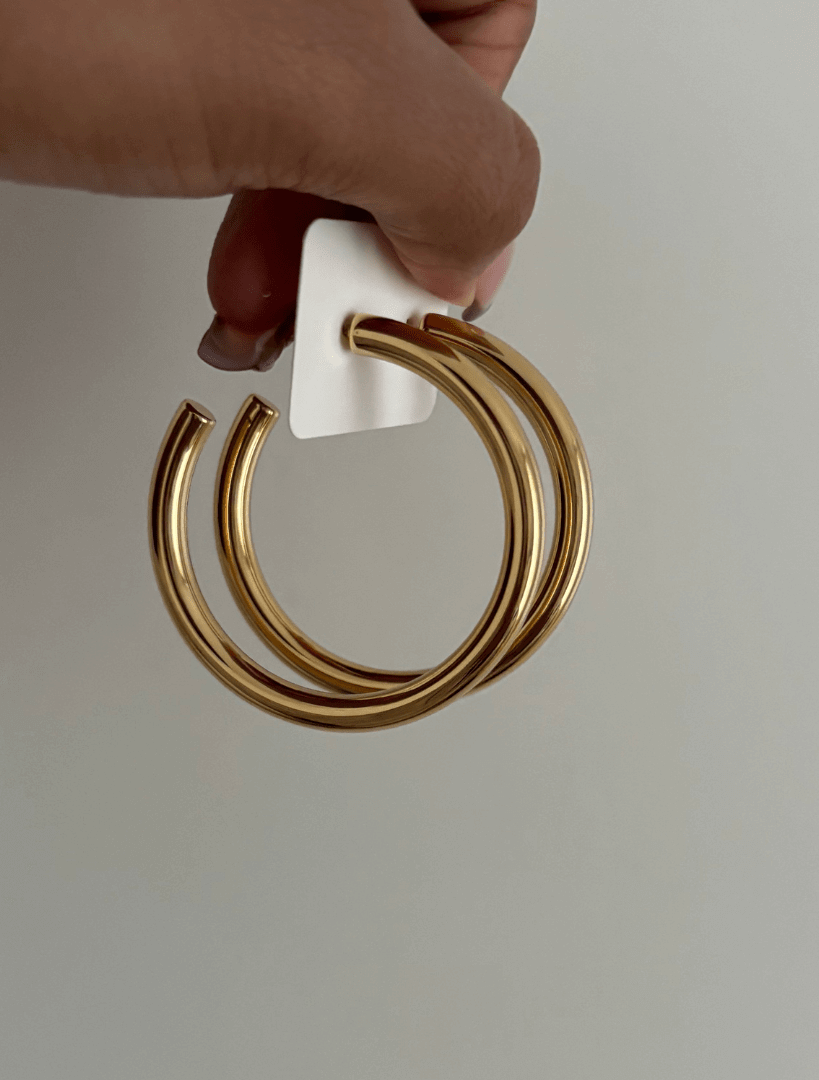 LANA - Boucles d'oreilles créoles en acier inoxydable