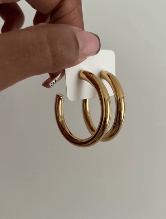 LANA - Boucles d'oreilles créoles en acier inoxydable
