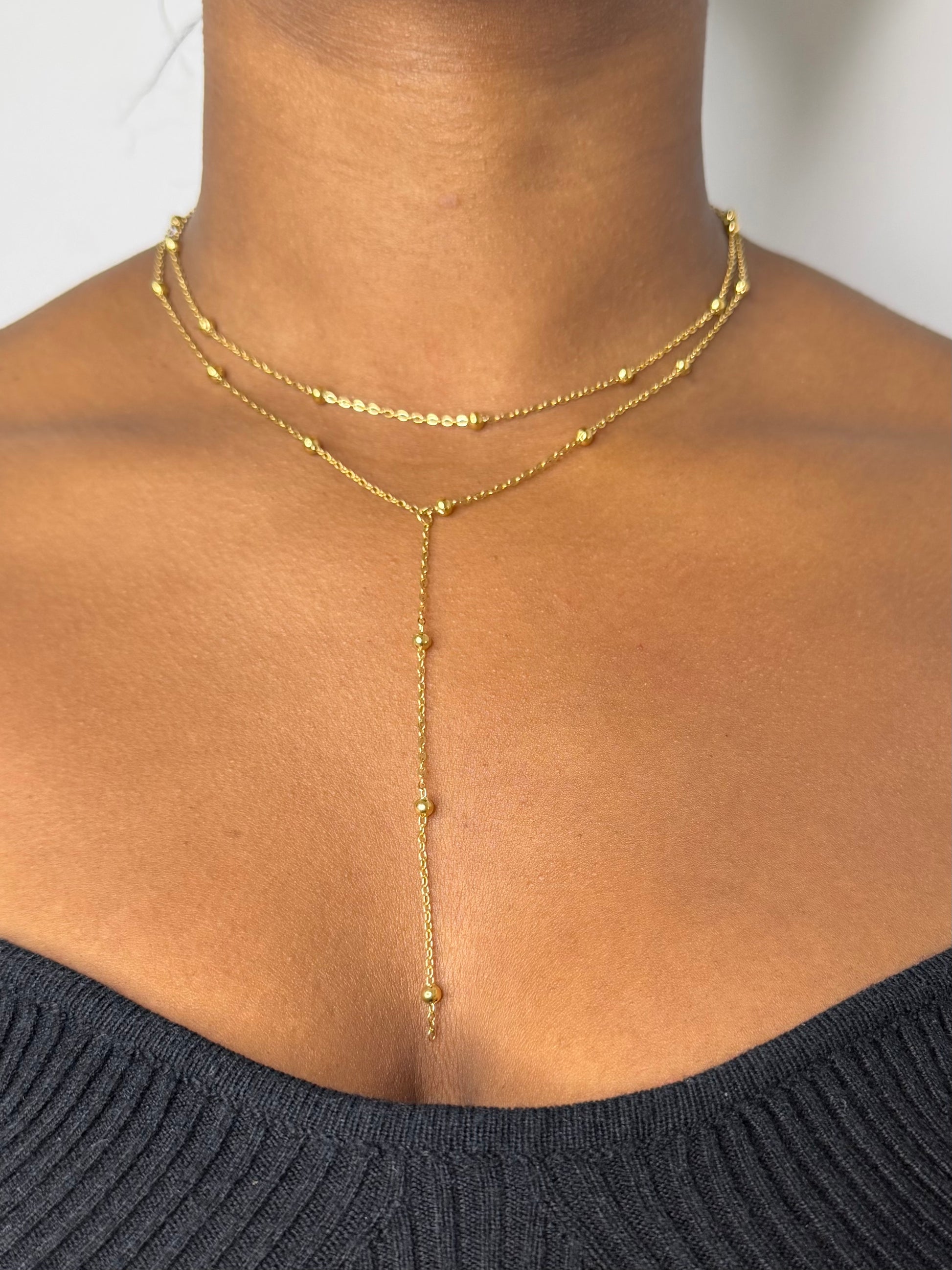 AMANDA - Collier double en acier inoxydable