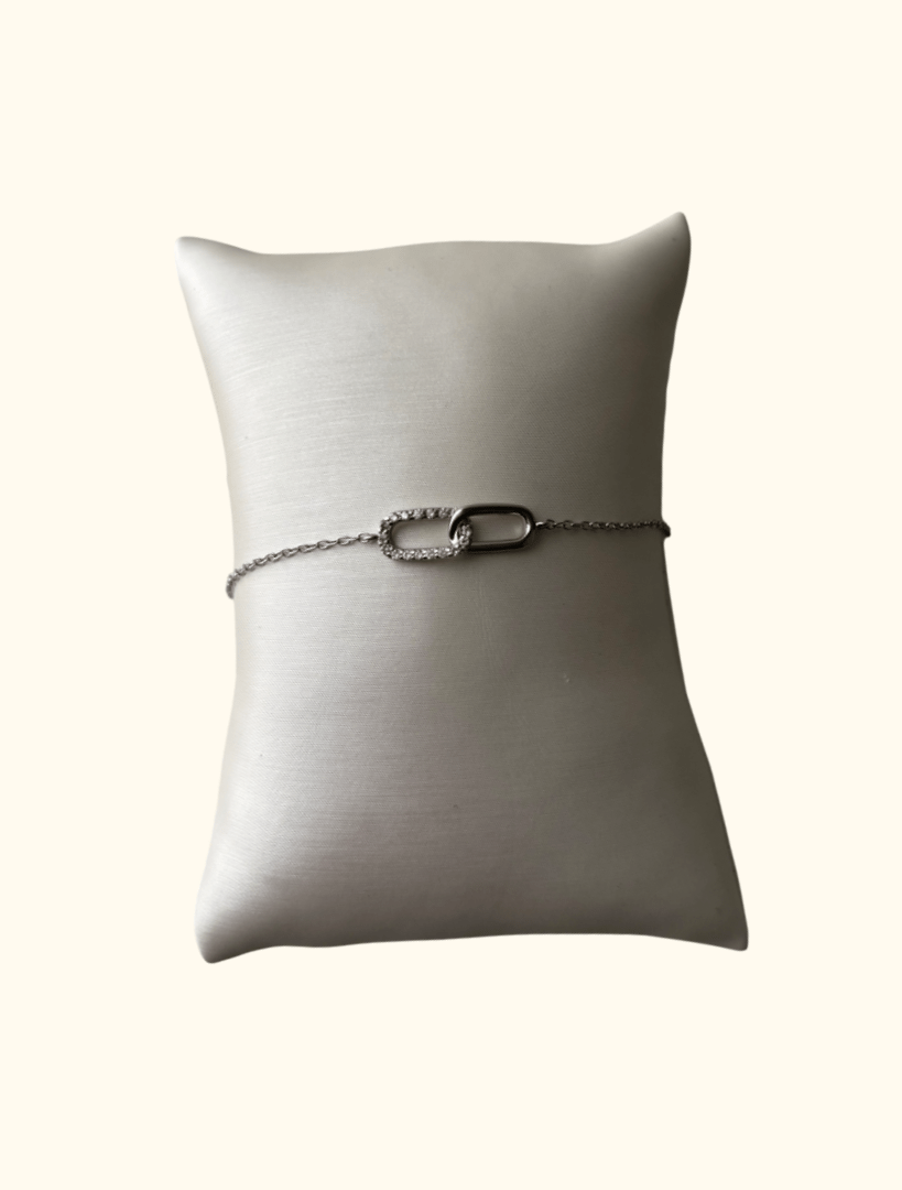 LOLA - Bracelet en acier inoxydable et zircons