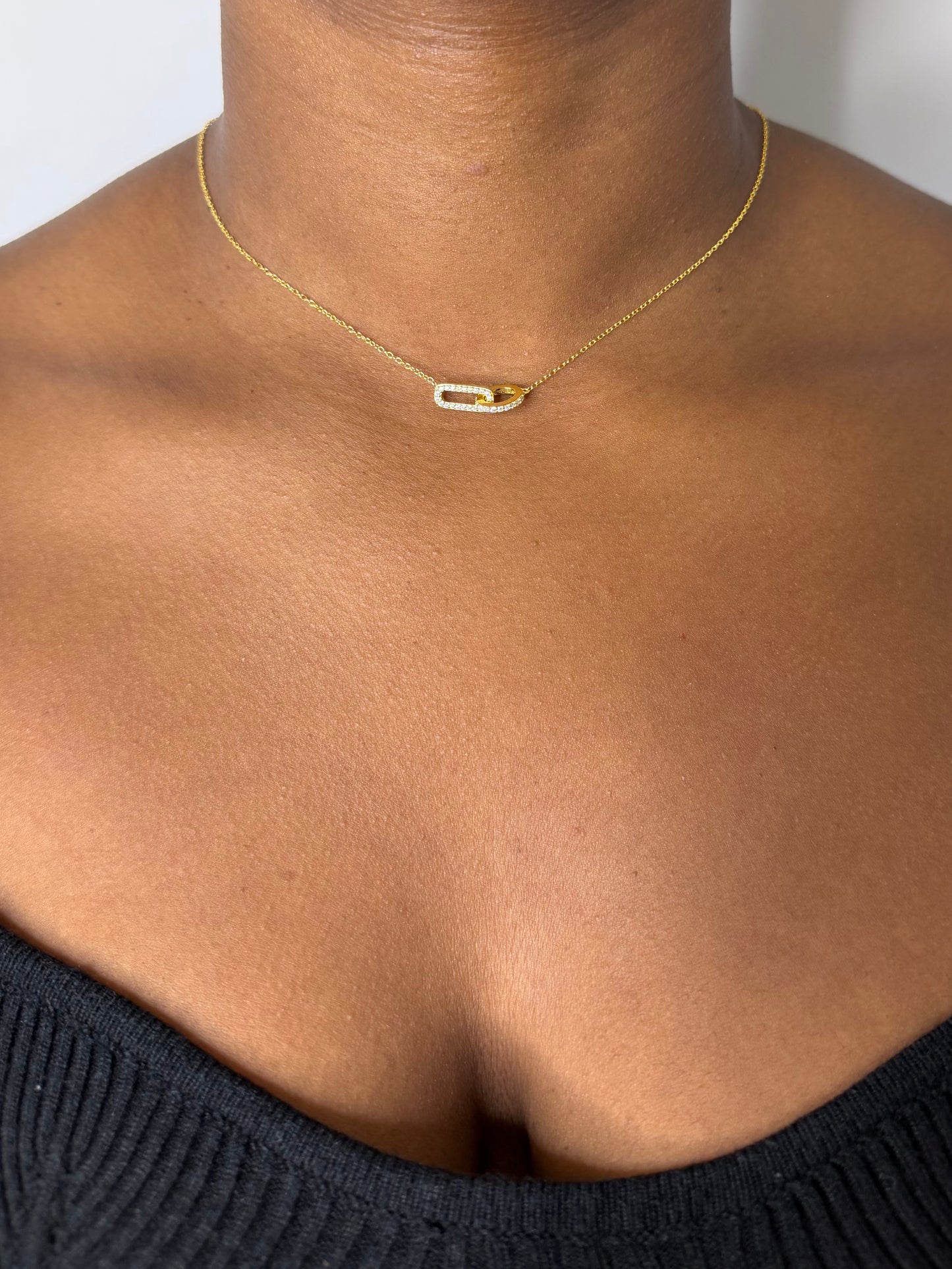 LOLA - Collier en acier inoxydable et zircons