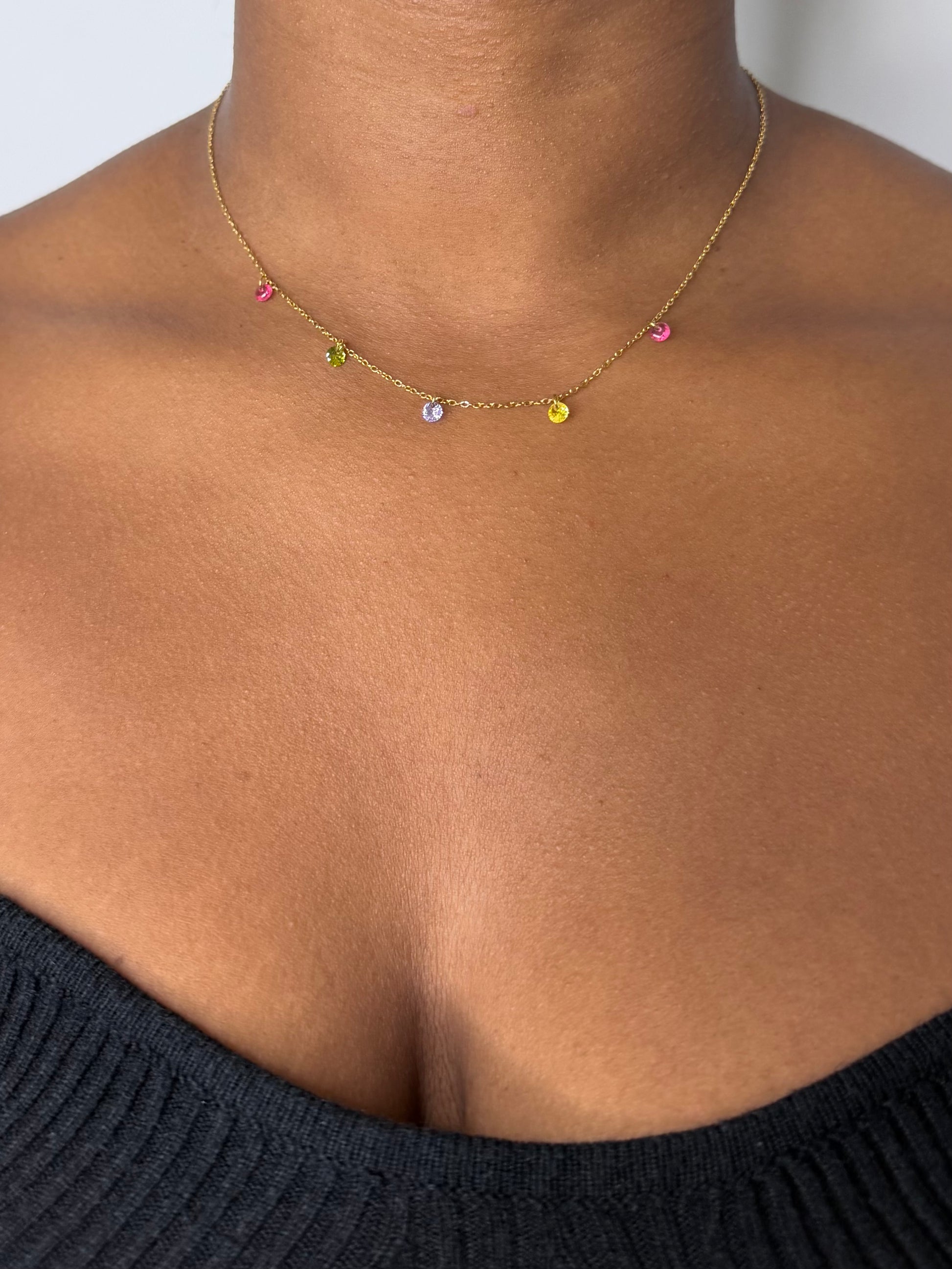 LUCIA - Collier en acier inoxydable et cristaux