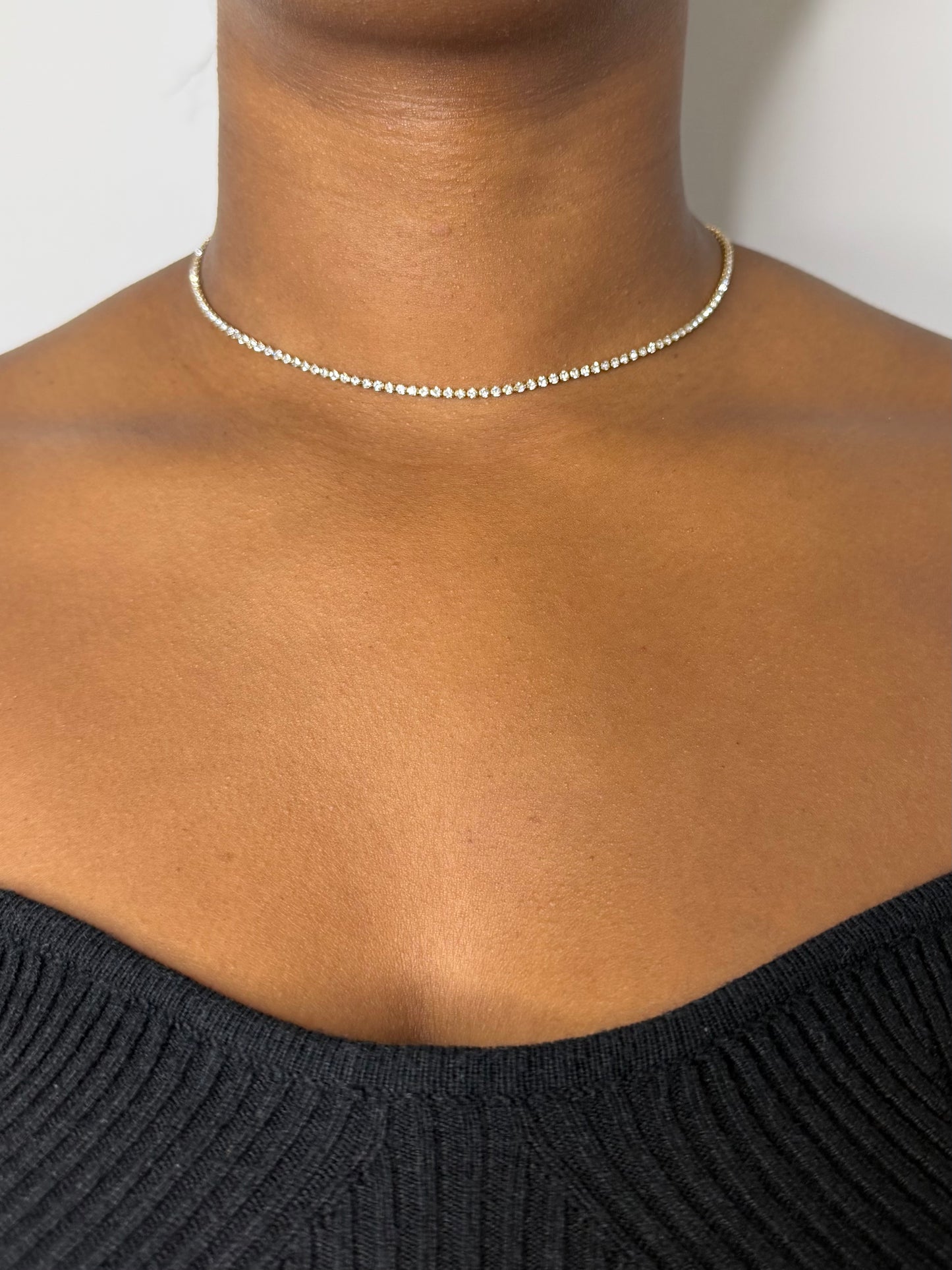 LUNA - Collier rivière en zircons et acier inoxydable