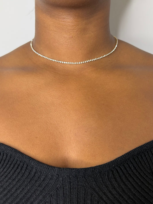 LUNA - Collier rivière en zircons et acier inoxydable