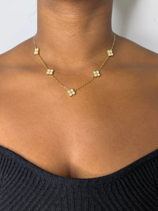 NINA - Collier en acier inoxydable et zircons