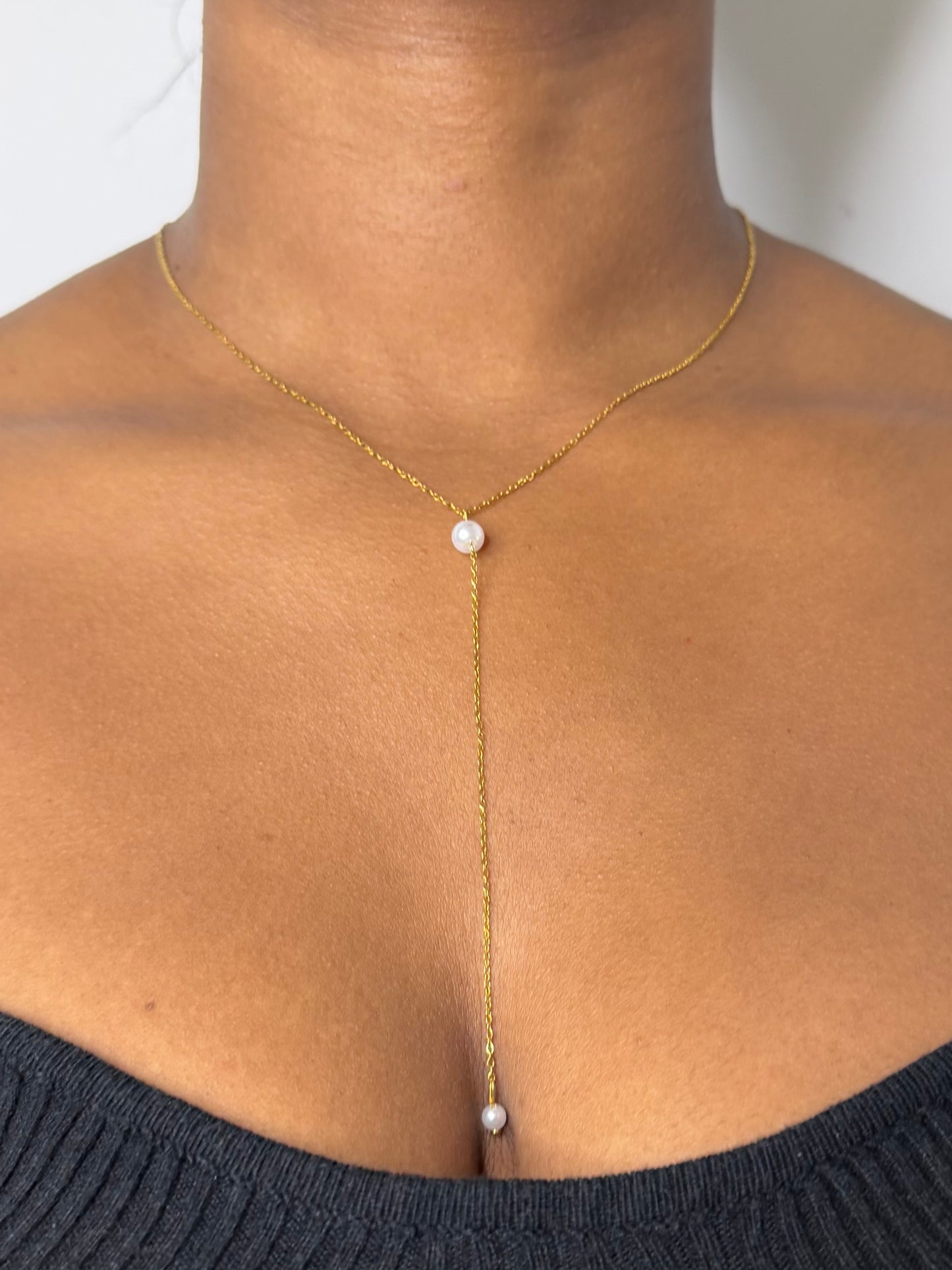 PERLA - Collier en acier inoxydable et perles